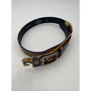 Dickies Brown Work Belt Mens Size 34 Genuine Leather Industrial Strength NEW WT